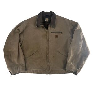 Vintage‎ Carhartt Jacket Mens XL Tan Detroit Workwear Duck Canvas Blanket Lined